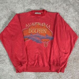 Y2K Australia Vanishing Dolphins Crewneck Sweatshirt Galt Sand Medium